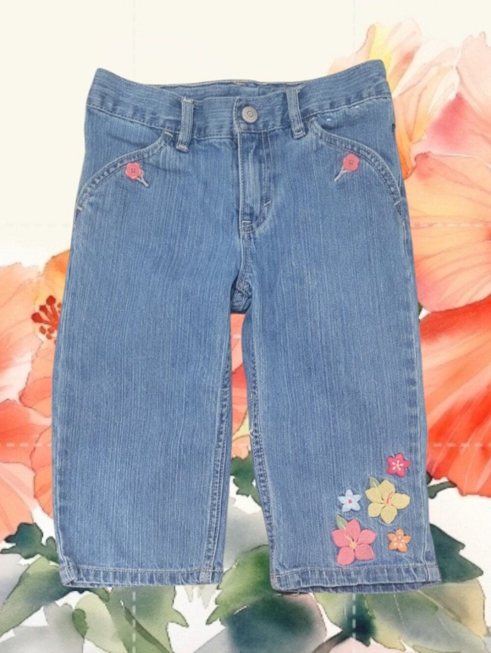 Gymboree Vintage Girl's Aloha Sunshine Floral Bermuda Shorts